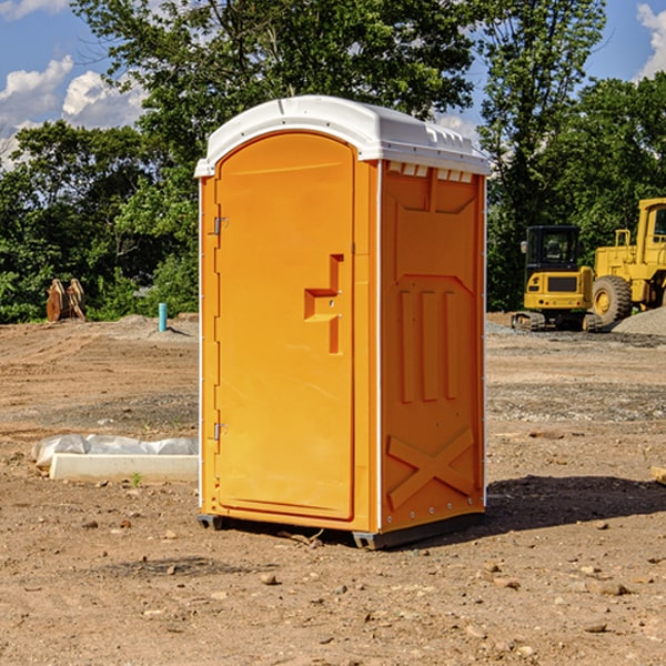 how often are the portable restrooms cleaned and serviced during a rental period in Ashland MS